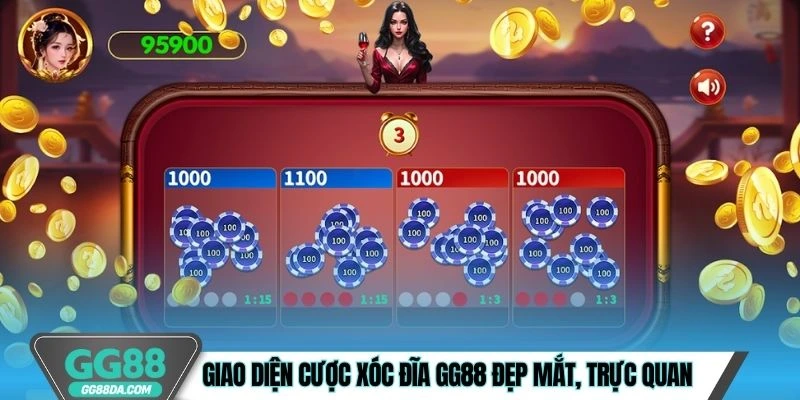 Giao diện Cược Xóc Đĩa GG88 đẹp mắt, trực quan