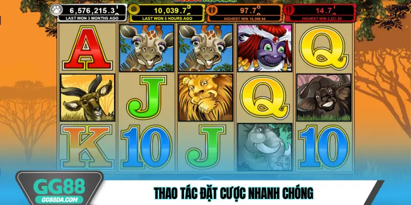 Thao tác đặt cược nhanh chóng